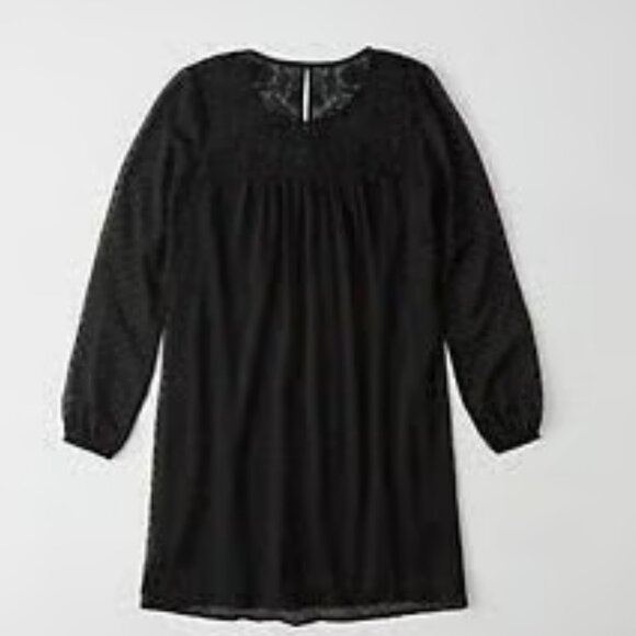 Abercrombie and Fitch - Black Embroidered Chiffon Dress - Picture 1 of 6